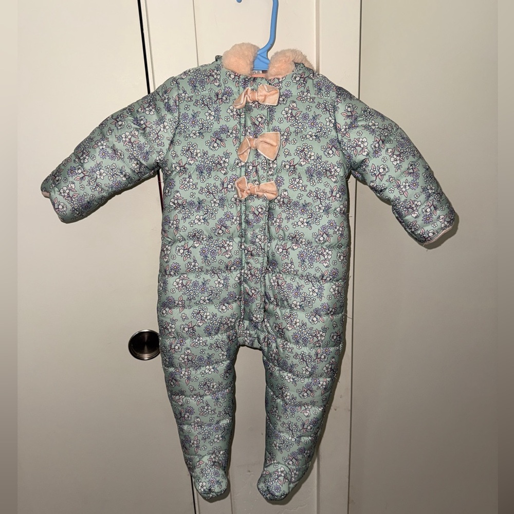 Nicole Miller Blue Floral Kids One Piece Footie